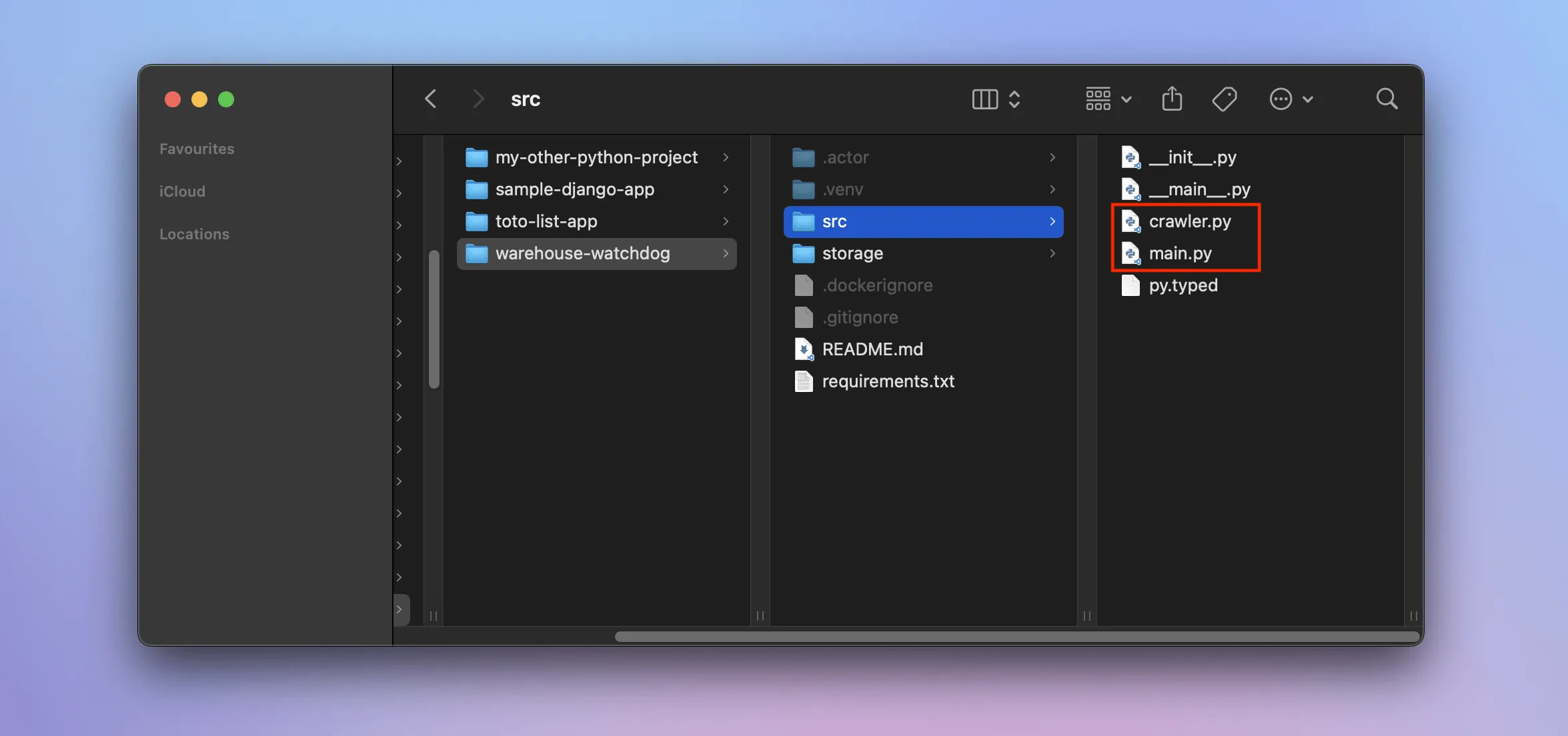 The expected file structure